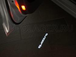 Оригинальная LED подсветка передних и задних дверей Audi в форме надписи QUATTRO. 4G0052133H