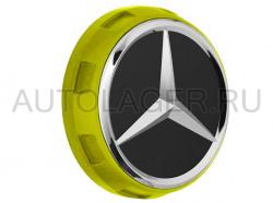Заглушка диска Mercedes AMG в стиле центральной гайки - жёлтая (A00040009001127)