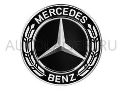Заглушка диска Mercedes - Звезда с лавровым венком черная (3D эффекет) A22240022009040