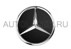 Заглушка диска Mercedes - черная матовая с объемной звездой
