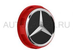 Заглушка диска Mercedes AMG в стиле центральной гайки - красная