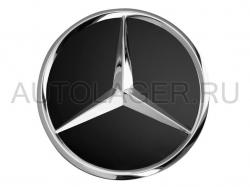 Заглушка диска Mercedes - звезда, черная 66,8 мм (A00040038009040)