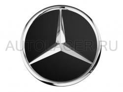 Заглушка диска Mercedes - звезда, черная матовая 66,8 мм (A00040038009283)