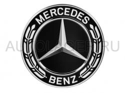 Заглушка диска Mercedes - звезда с лавровым венком черная 66,8 мм (A16740159009040)