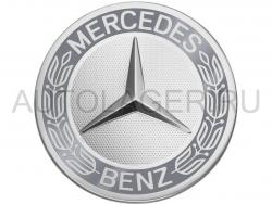 Заглушка диска Mercedes - звезда с лавровым венком серая (3D эффекет) (A17140001257P70)