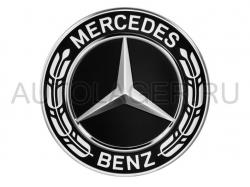 Заглушка диска Mercedes - звезда с лавровым венком черная (3D эффект) (A22240022009040)