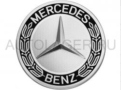 Заглушка диска Mercedes - звезда с лавровым венком черная (3D эффект) (A17140001259040)
