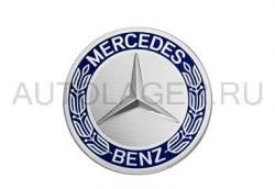 Заглушка диска Mercedes - Звезда с лавровым венком синяя (3D эффекет)