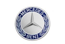 Заглушка диска Mercedes - Звезда с лавровым венком синяя (3D эфекет).