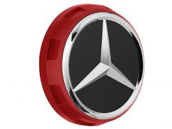 Колпак колесного диска Mercedes - AMG, в стиле центральной гайки, красный.