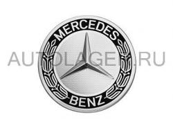 Заглушка диска Mercedes - Звезда с лавровым венком черная (3D эффекет)